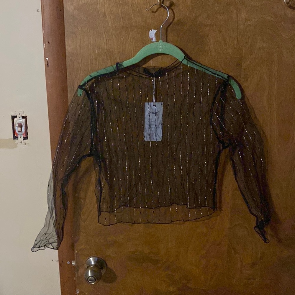 Black and silver mesh top never worn